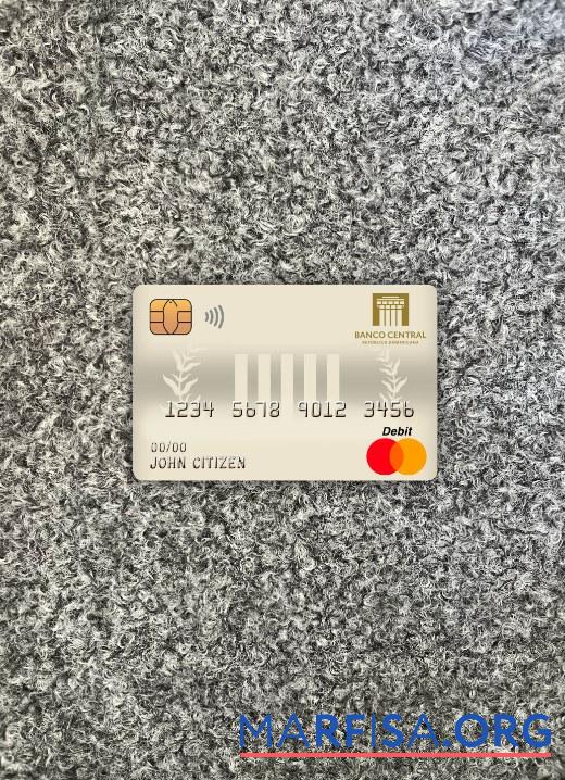 Realistic Dominican Republic Central bank master debit card photolook front download for verification